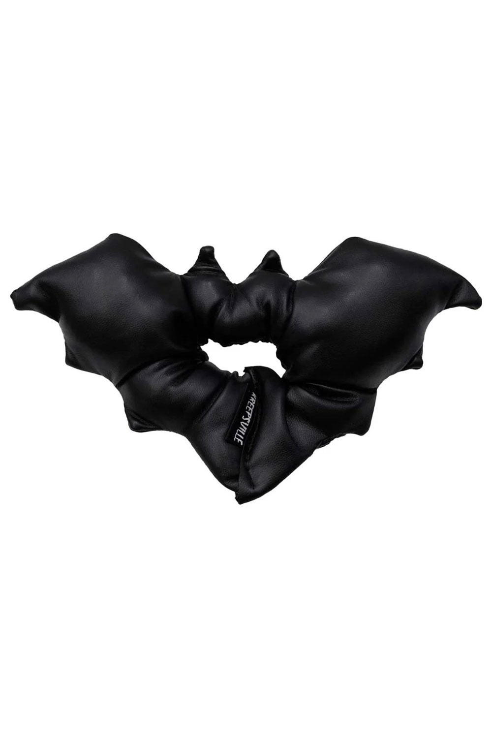 vegan leather goth halloween bat bun topper womens hair accessory