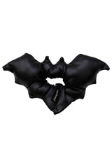vegan leather goth halloween bat bun topper womens hair accessory