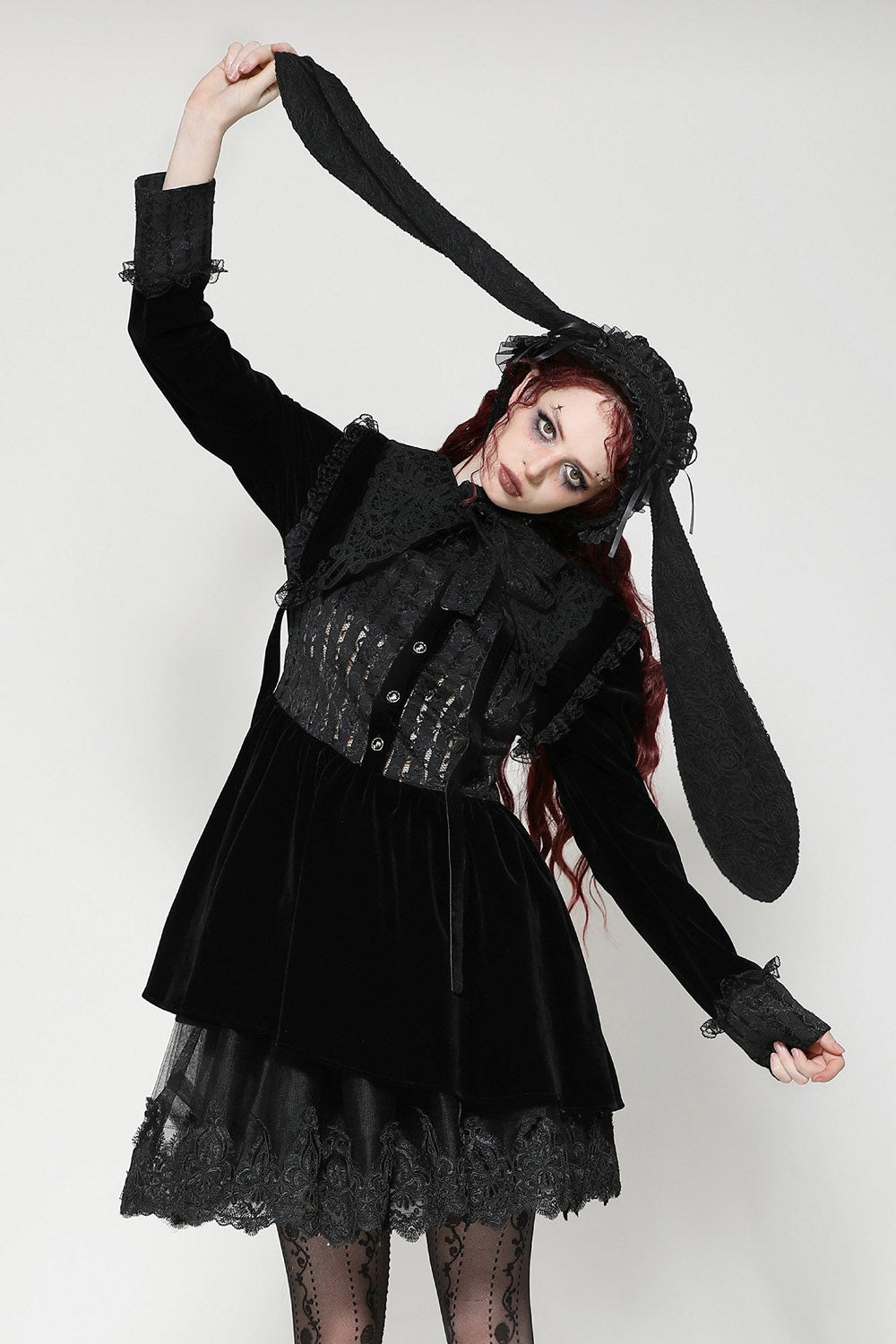 long black bunny rabbit eat hat