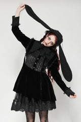 long black bunny rabbit eat hat