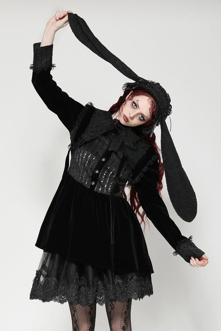 long black bunny rabbit eat hat