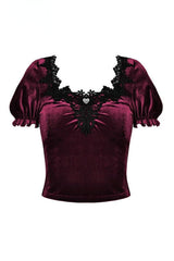 Burgundy Blood Crop Top - womens tops - VampireFreaks - Dark In Love