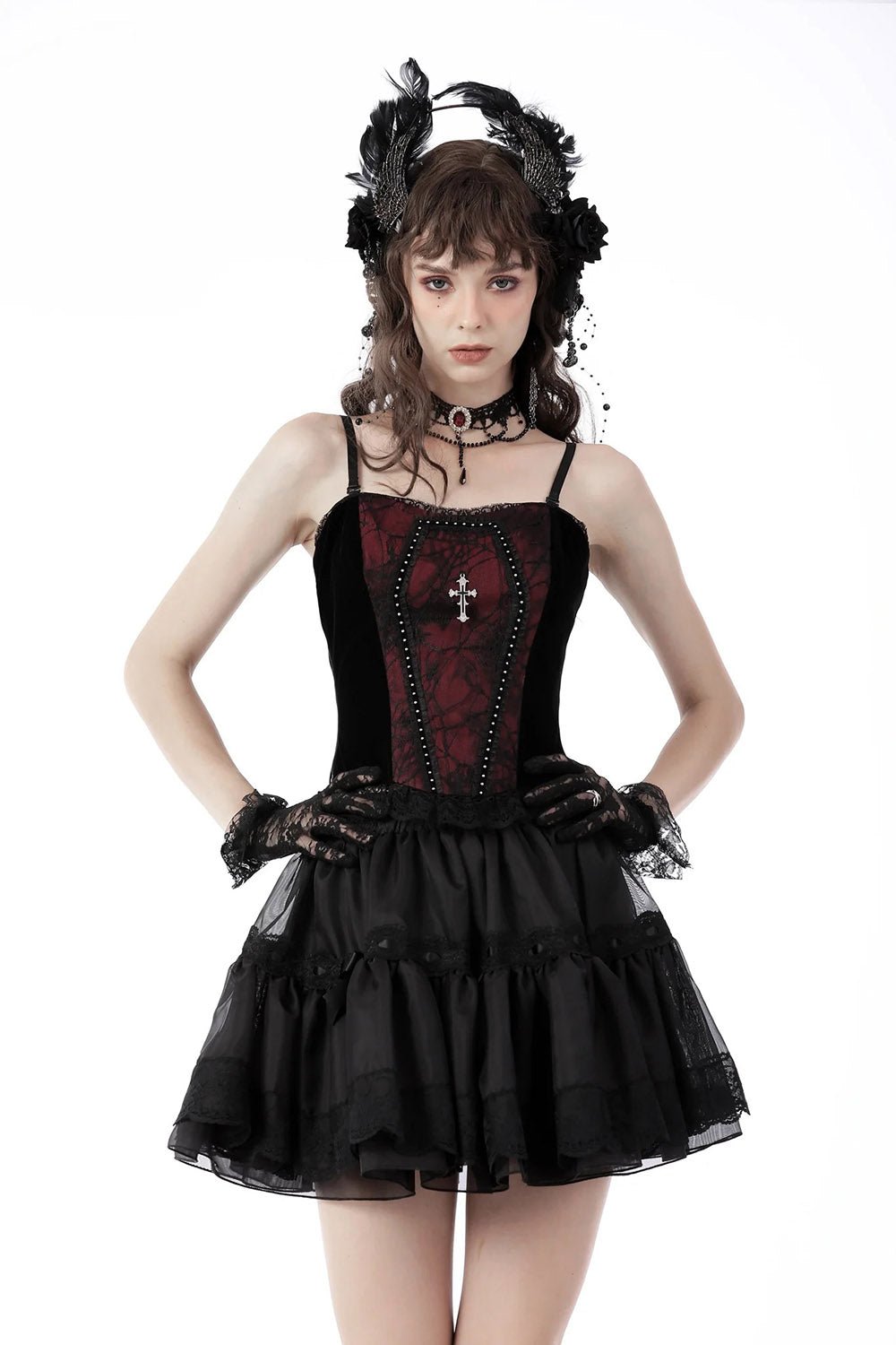 Burgundy Blood Ruffle Top – VampireFreaks