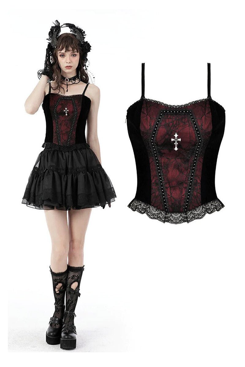 Burgundy Blood Ruffle Top - womens tops - VampireFreaks - Dark In Love