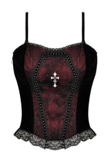 Burgundy Blood Ruffle Top - womens tops - VampireFreaks - Dark In Love