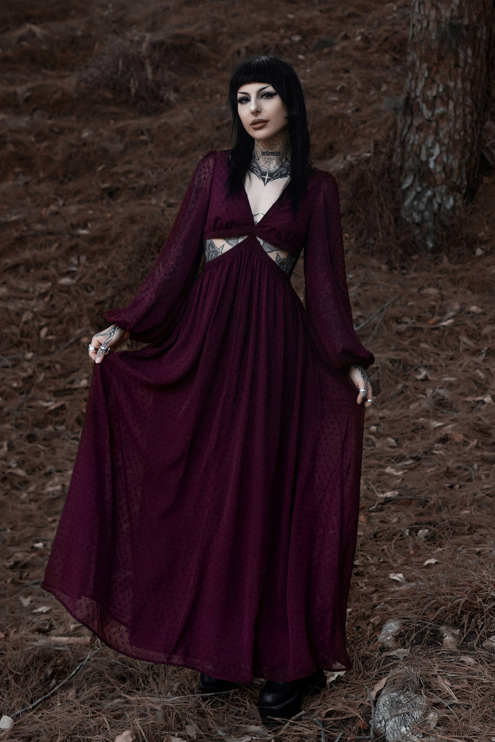 dark red burgundy dress with pockets