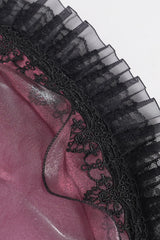 dark romantic red and black victorian goth hat with bow by devil fashion