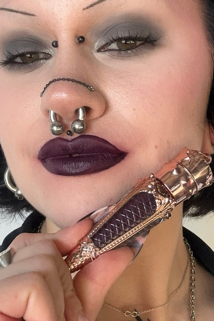 gothic purple lip stick