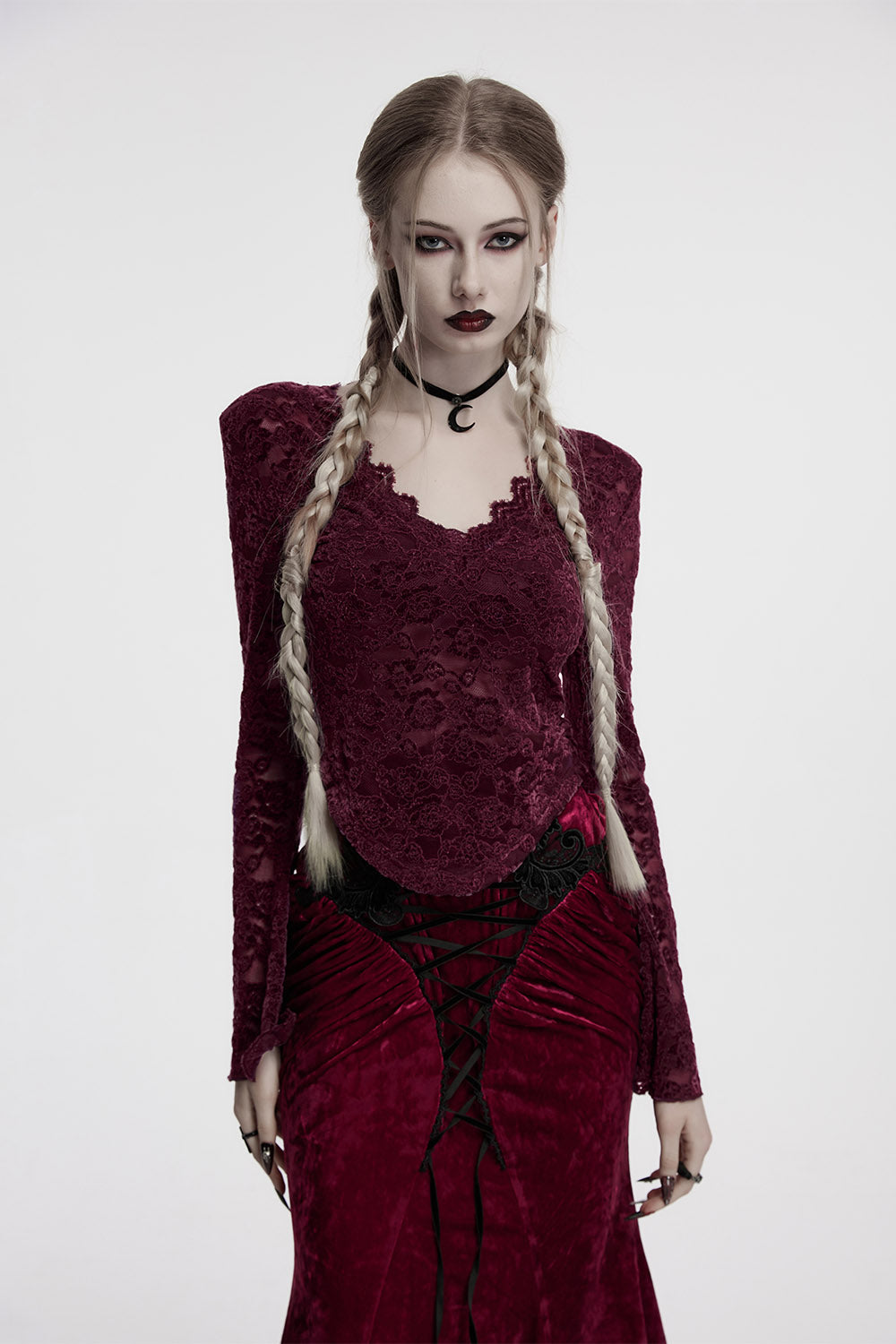v-neck gothic lace top