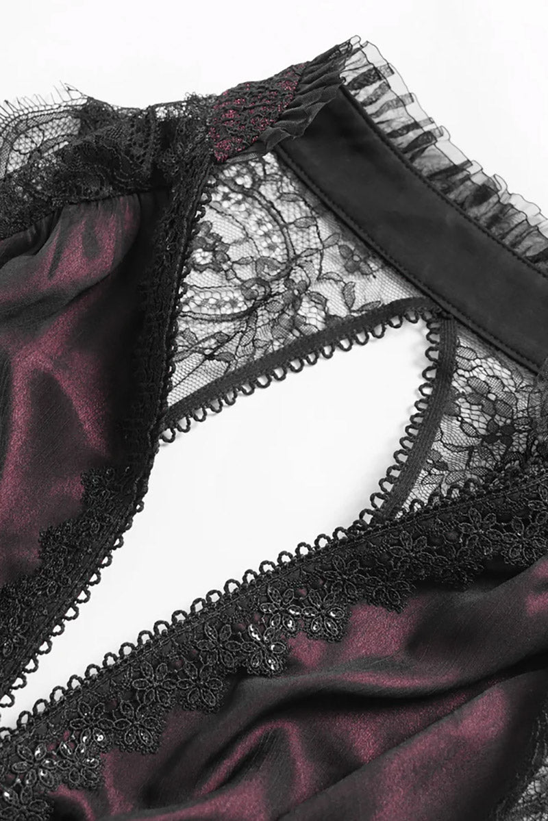 lacey romantic lace-up vampire goth top by devil fashion