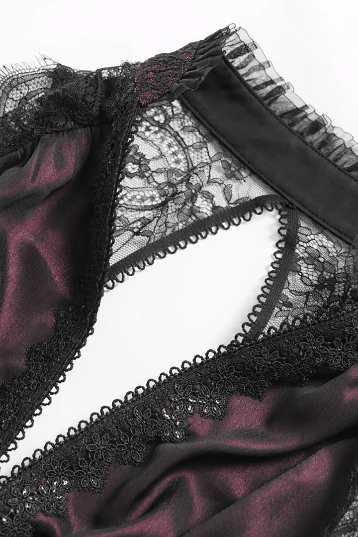 lacey romantic lace-up vampire goth top by devil fashion