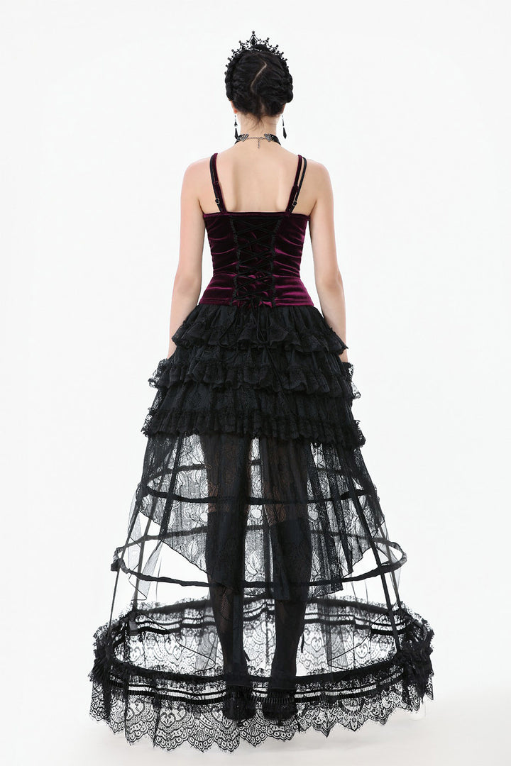womens lace-up romantic goth tank top