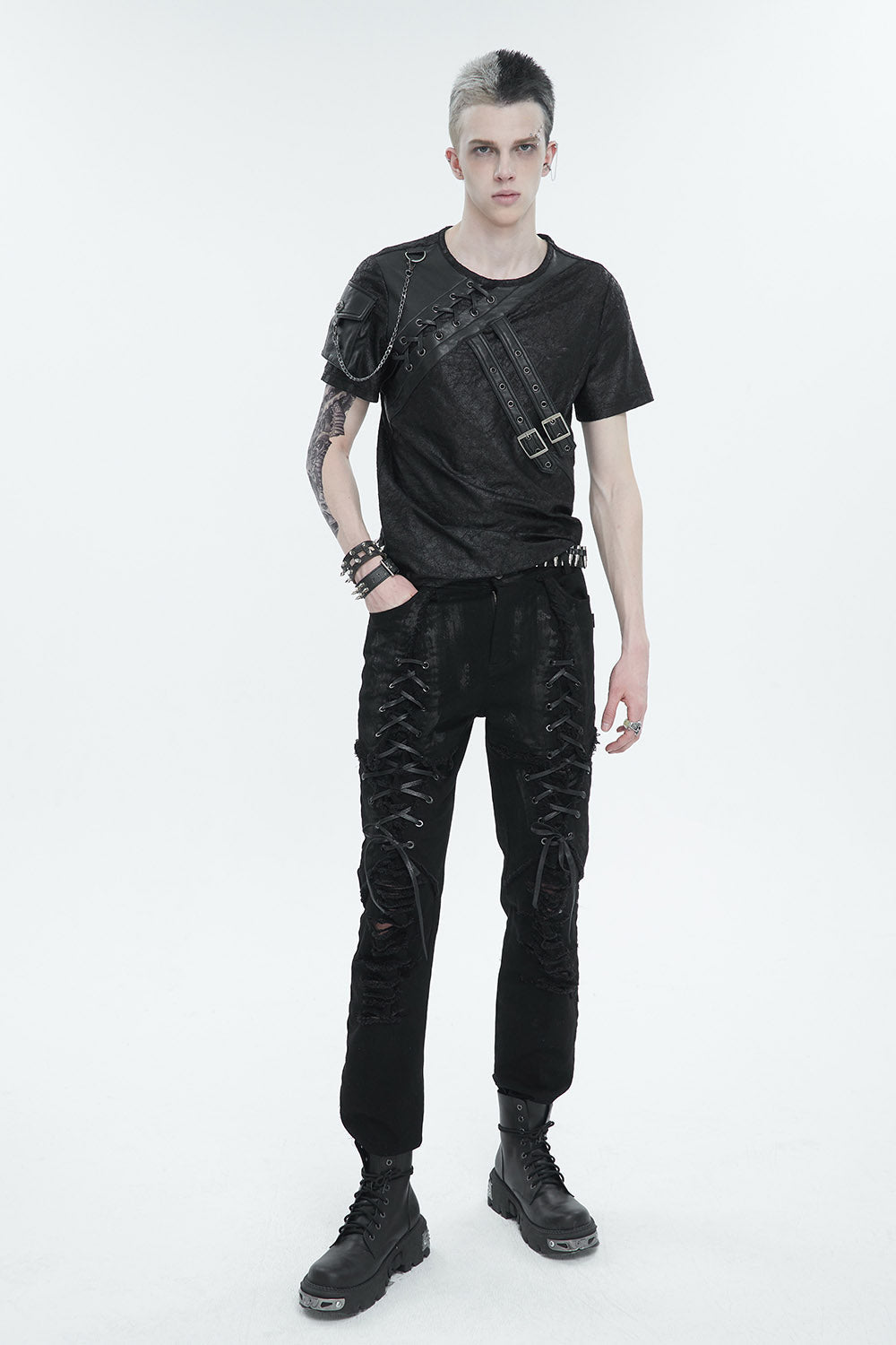 Burial Ground Chain Top - mens tops - VampireFreaks - Devil Fashion