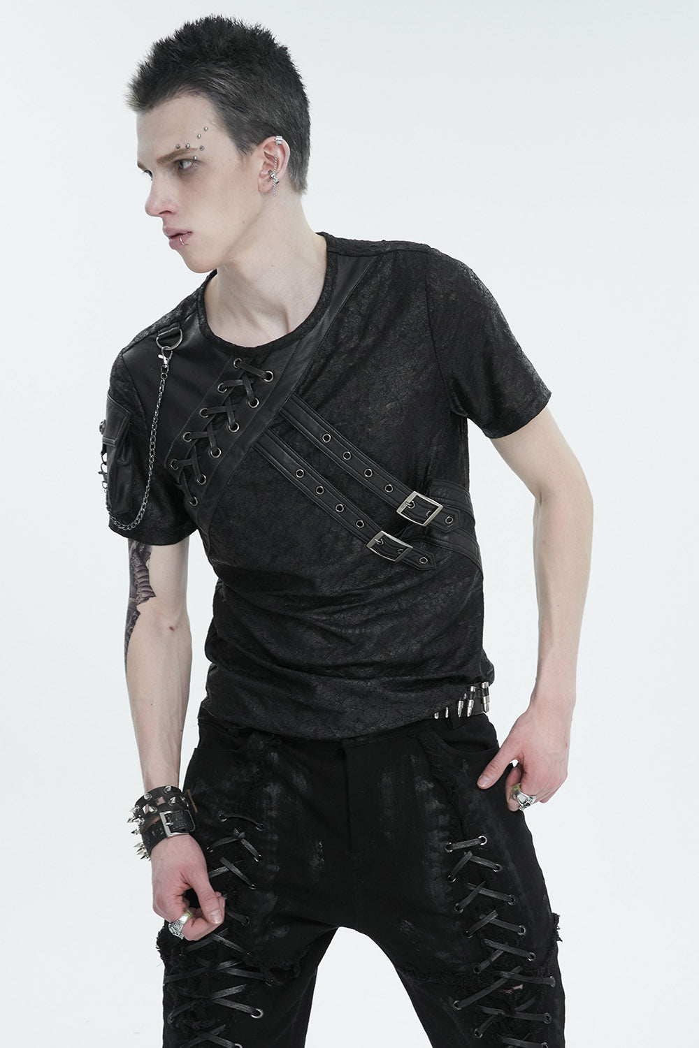 Burial Ground Chain Top - mens tops - VampireFreaks - Devil Fashion