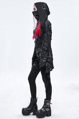 Buried Bones Distressed Cardigan - womens outerwear - VampireFreaks - Devil Fashion