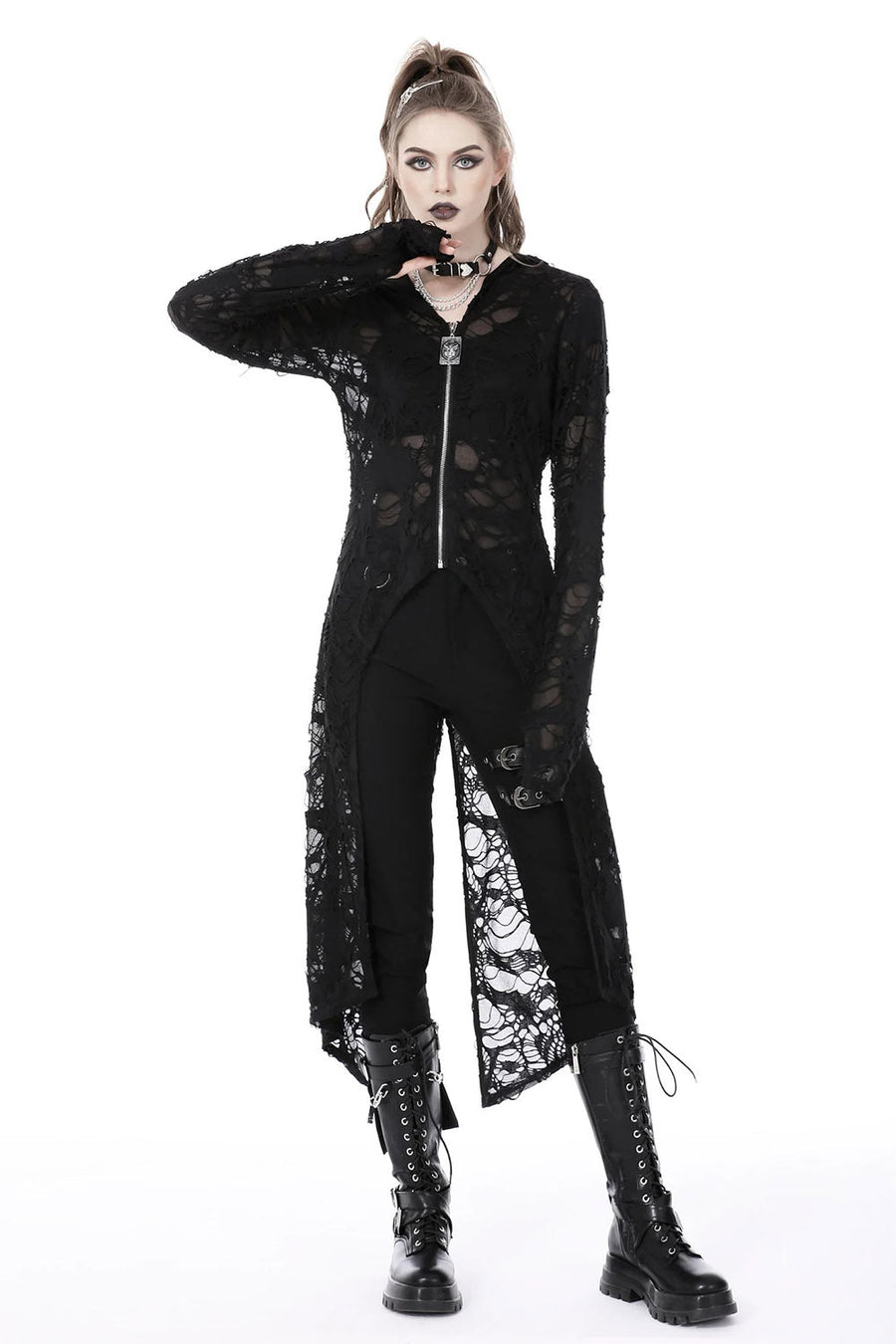 Burning Witch Tattered Cardigan - womens outerwear - VampireFreaks - Dark In Love