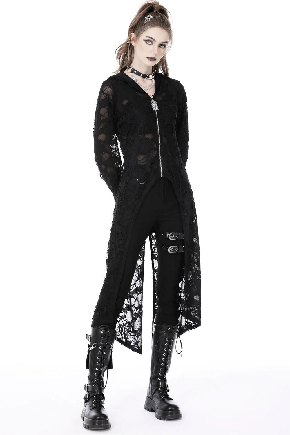 Burning Witch Tattered Cardigan - womens outerwear - VampireFreaks - Dark In Love