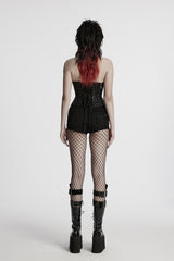 skull studded womens punk bustier top