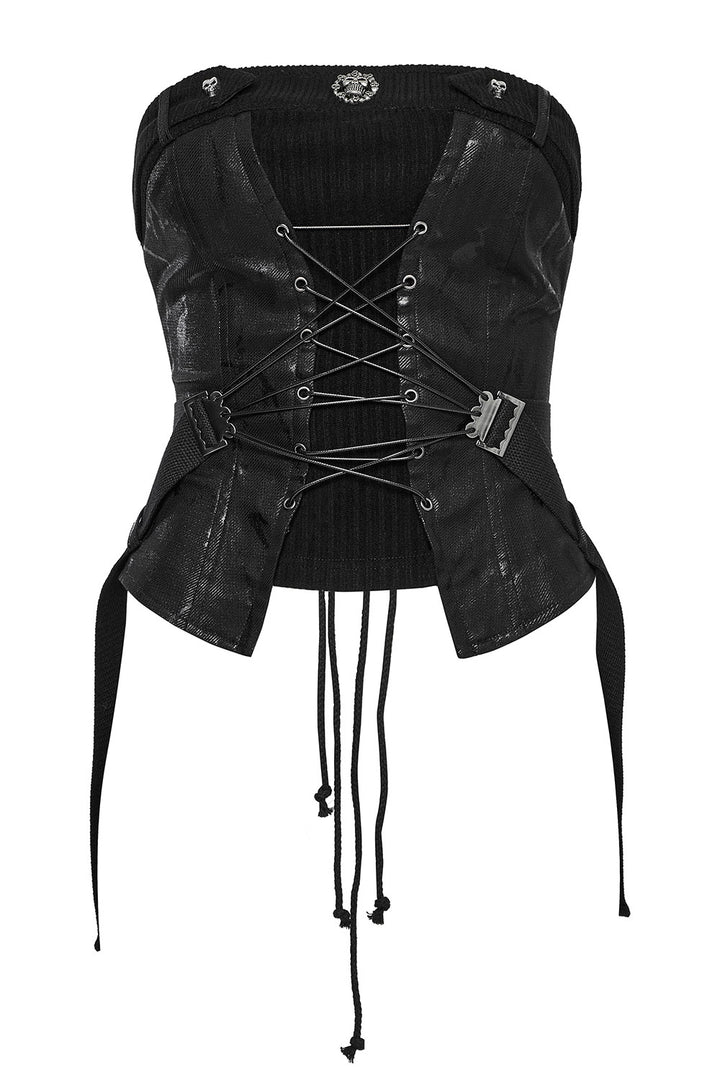 lace-up womens punk bustier top