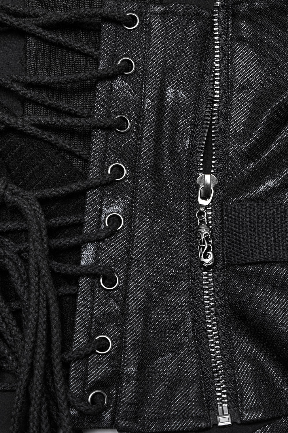 grunge goth zippered lace-up womens punk bustier top