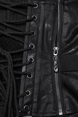 grunge goth zippered lace-up womens punk bustier top