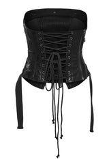 emo black lace-up womens punk bustier top