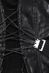 stapless lace-up womens punk bustier top