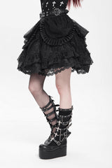 bustle gothic ruffle skirt