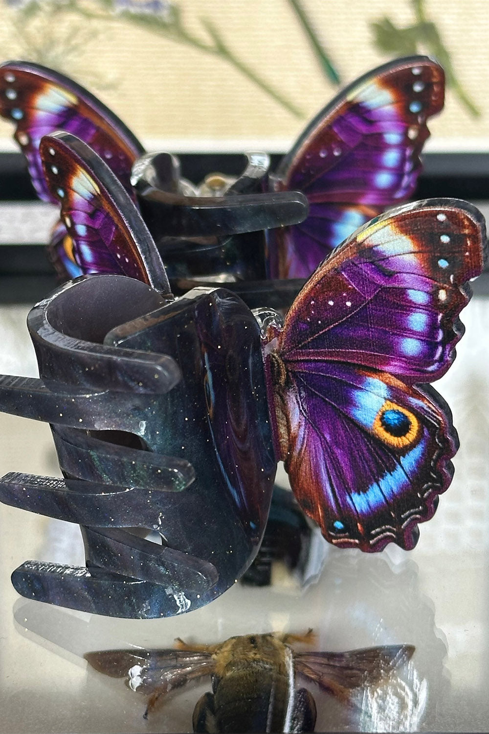 blue butterfly hair clips hair claw