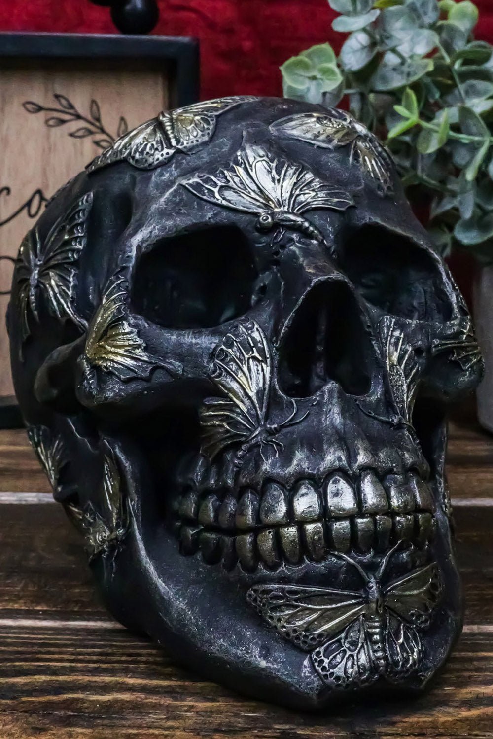 Butterfly Skull Statue