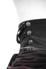 Corset waist womens long skirt with buttons and zipper