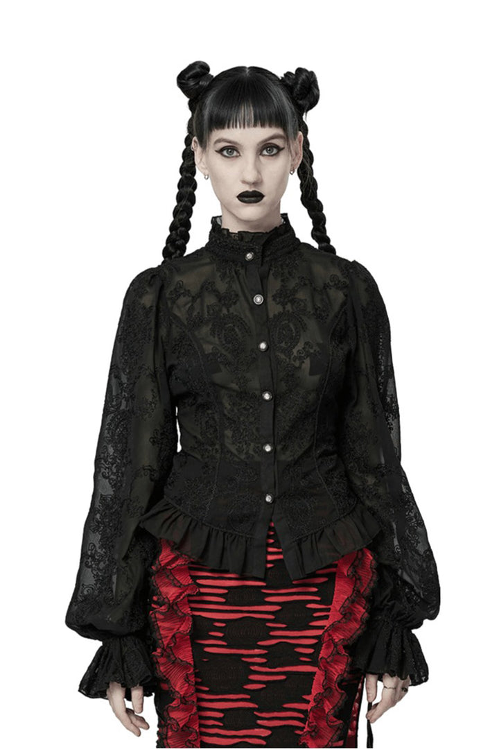 sheer mesh gothic blouse