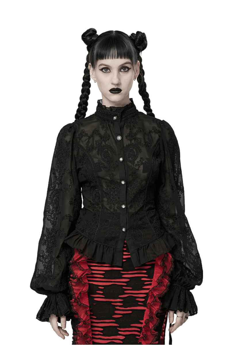 sheer mesh gothic blouse