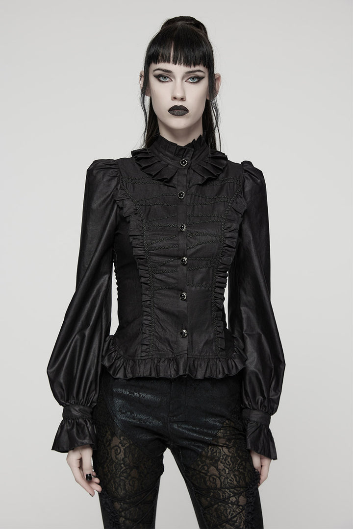 ruffled womens trad goth top