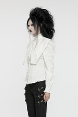 ruffled oversized collar long sleeve buttoned up shirt 
