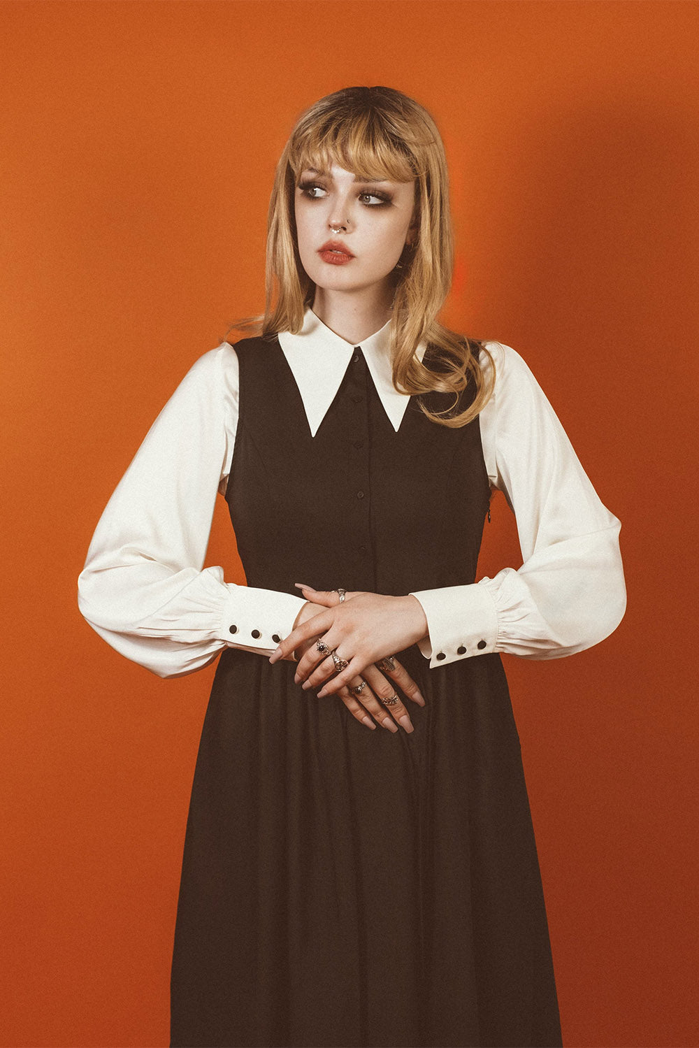 victorian goth long sleeve billowy top