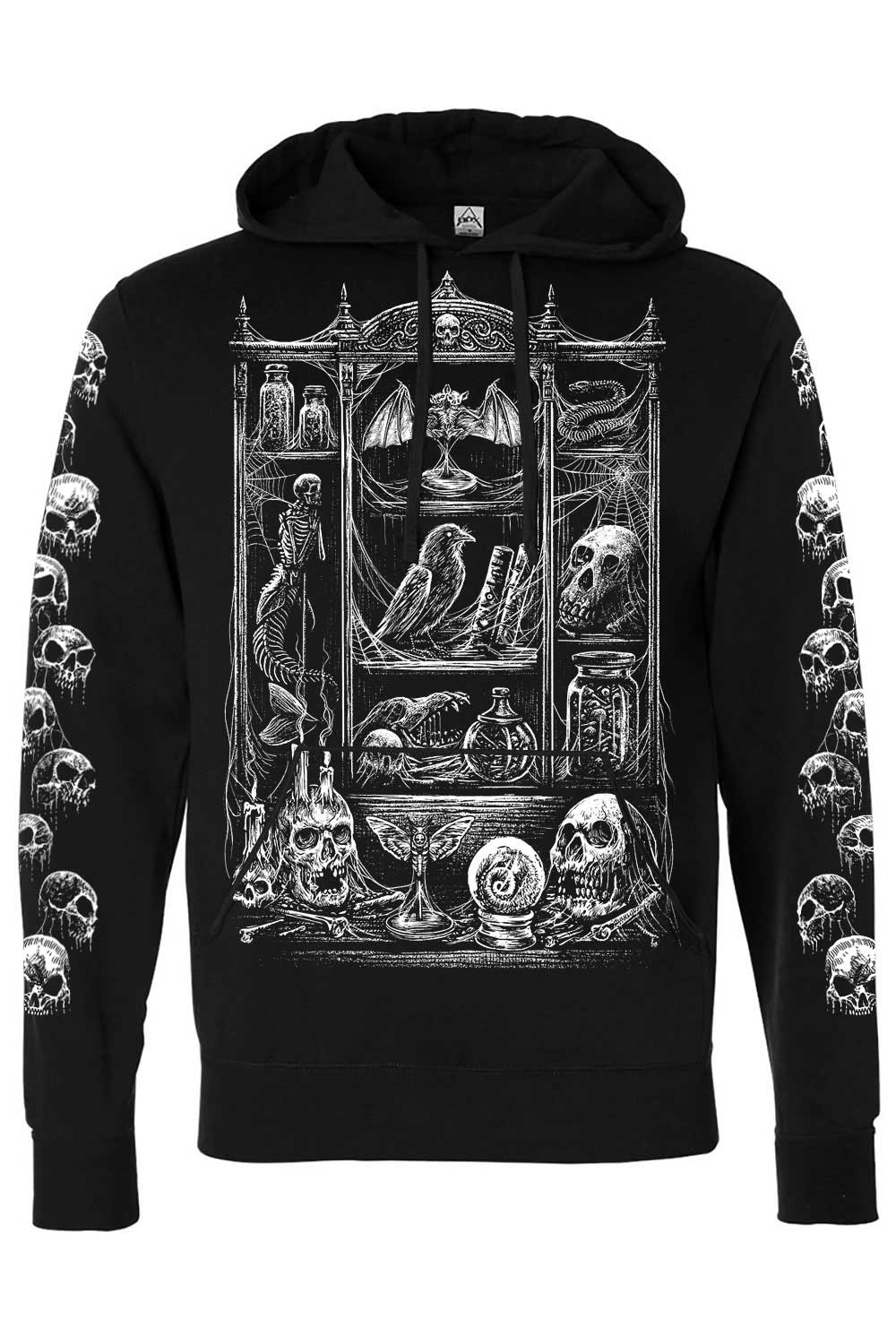 gothic skull distressed hoodie coat