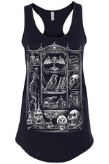 black cotton goth tank top for women
