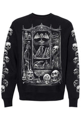 skull sleeve distressed sweatshirt 