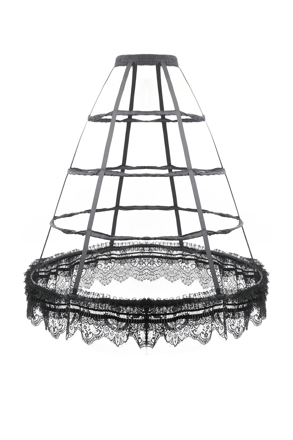 black caged long caged hoop skirt