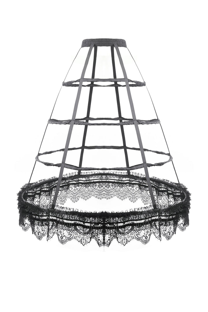 black caged long caged hoop skirt