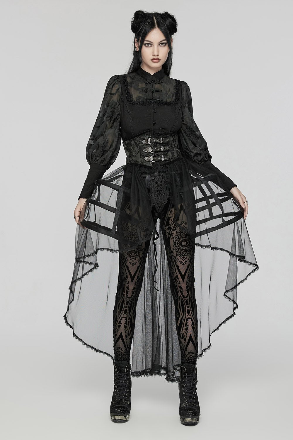 Caged Raven Boning Bustle Skirt - skirts - VampireFreaks - Punk Rave