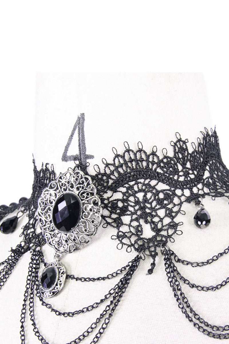 romantic goth lace shoulder shoulder harness