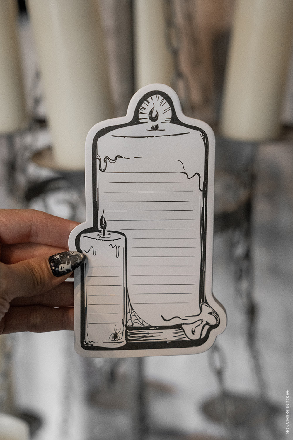 haunting gothic candle sticky note pad