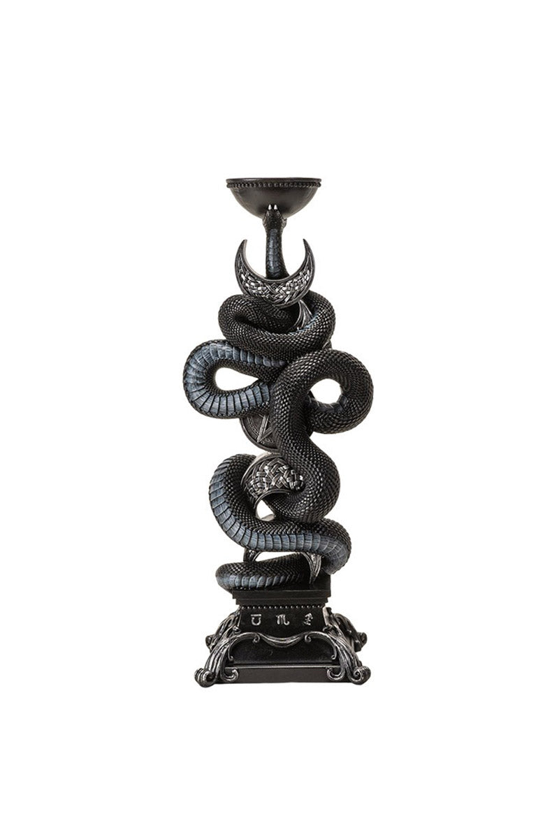 witchy black snake candle stick holder