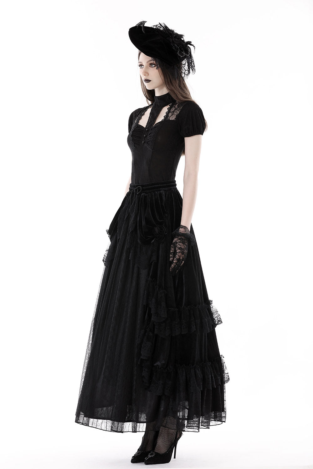 buttoned short sleeve lolita top