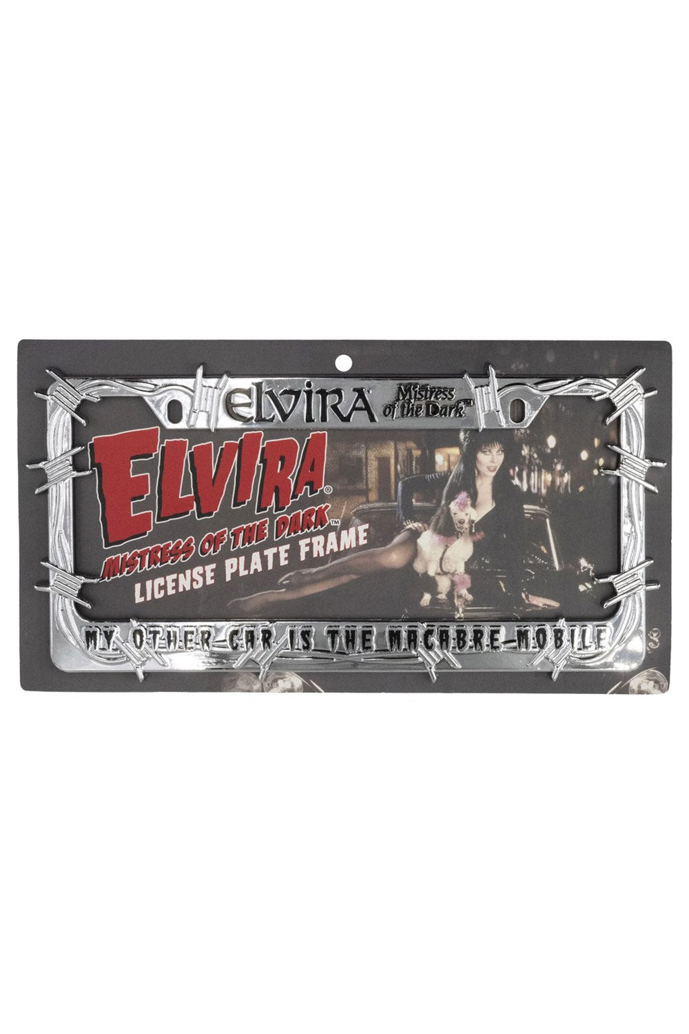 Elvira Laid Down License Plate Frame