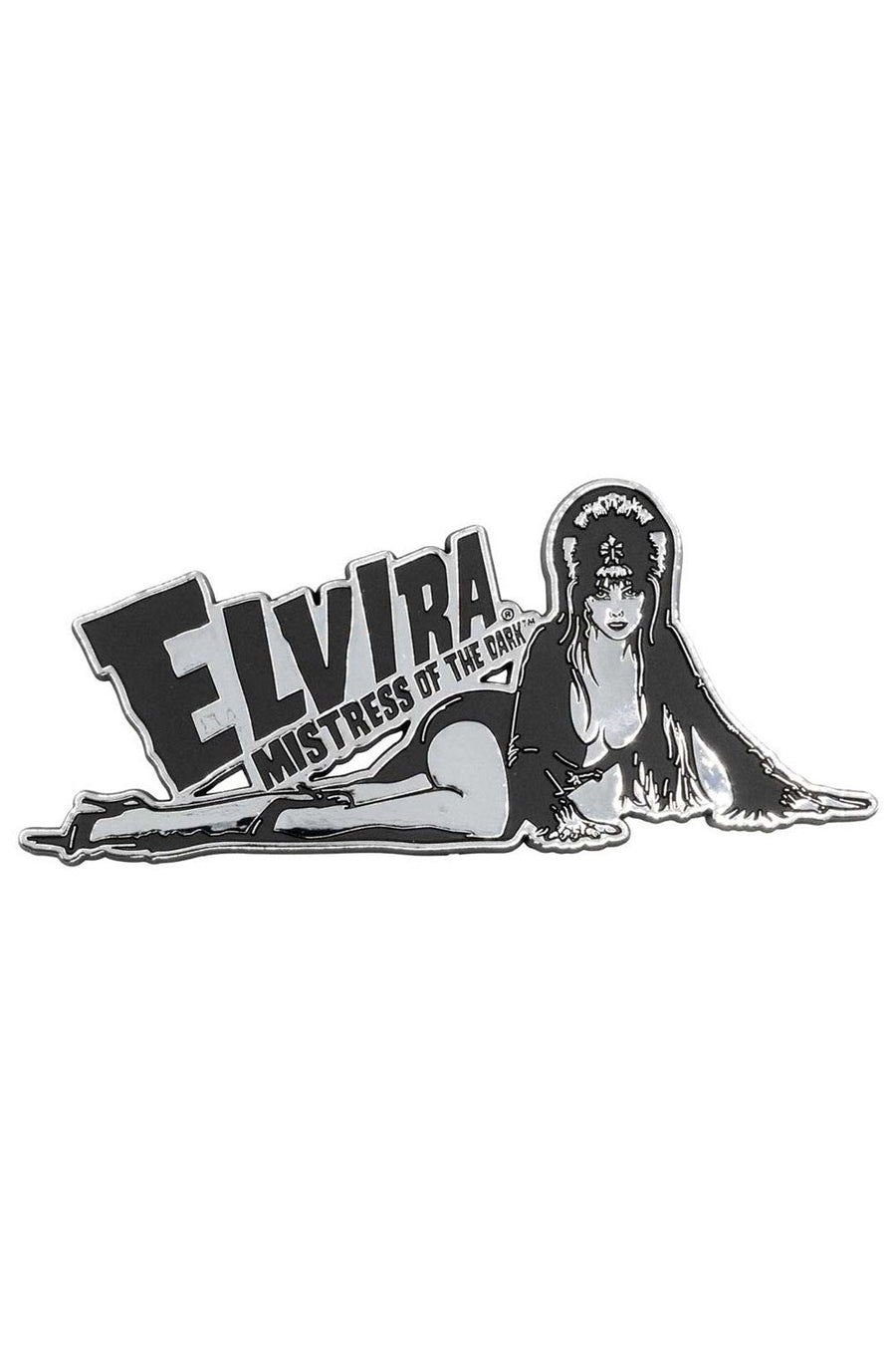 Elvira Laid Down Chrome Stick On Emblem