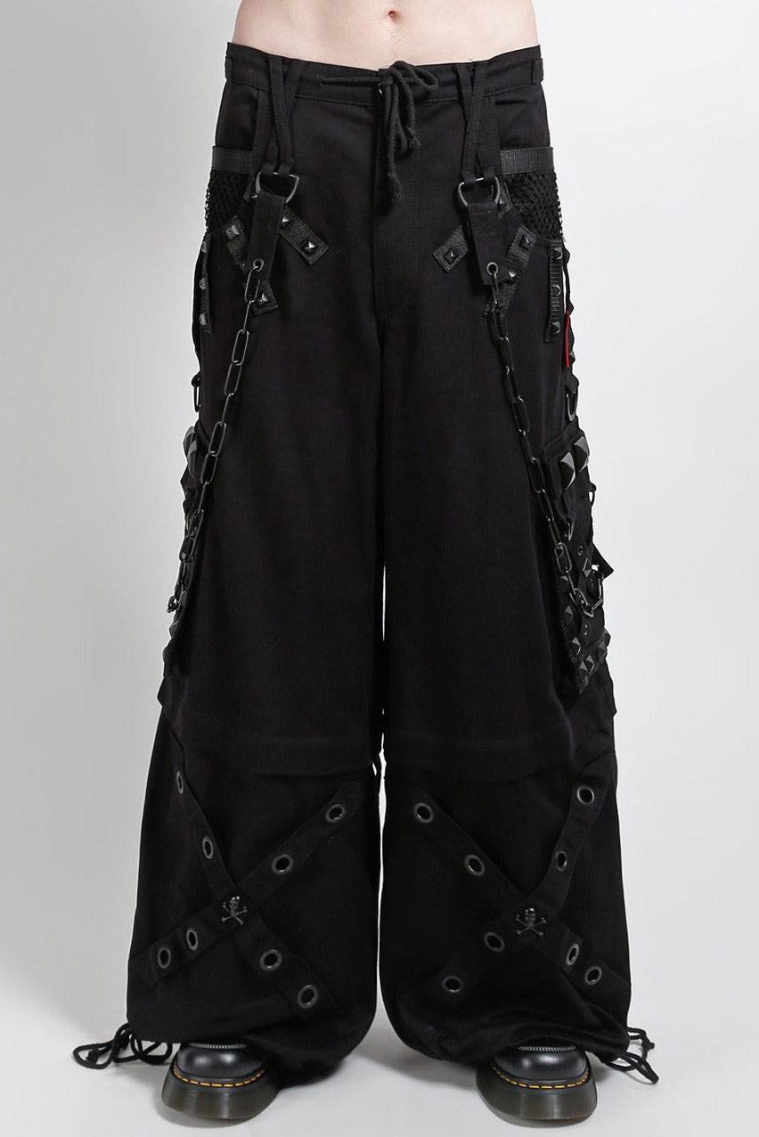 mens long black cotton dark tripp NYC baggy cargo pants