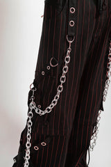 punk chain strap pants